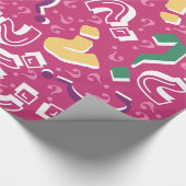 Papier Cadeau La question folle marque mystère riddle rose (Coin)