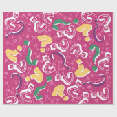 Papier Cadeau La question folle marque mystère riddle rose (Plat)