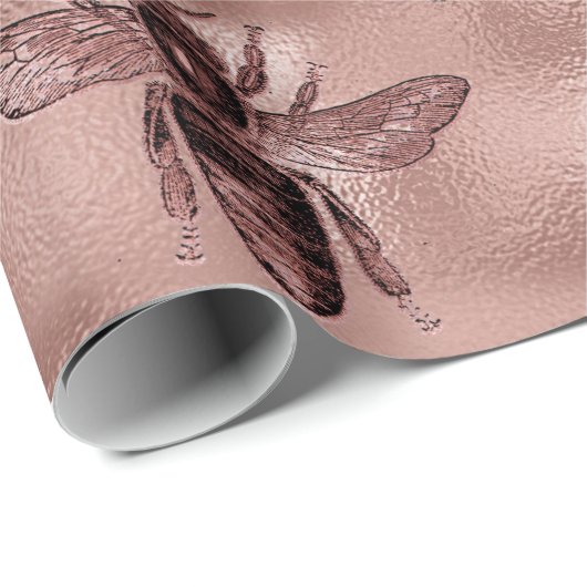 Papier Cadeau La reine d'or Rose (Coin rond)