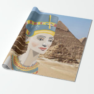 Papier Cadeau La reine Nefertiti contre les pyramides égyptienne