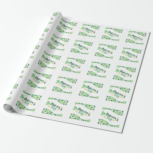 Papier Cadeau la Saint-Patrick,Trèfle,Irlandais (Déroulé)