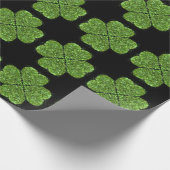 Papier Cadeau la Saint-Patrick, trèfle vert scintillant (Coin)