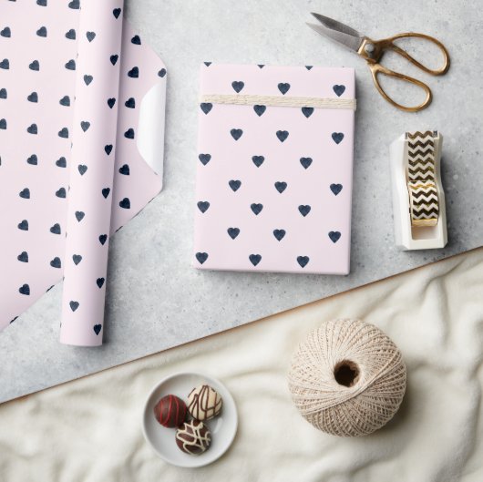 Papier Cadeau La Saint-Valentin à cœurs noirs (Artisanat)