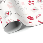 Papier Cadeau La Saint Valentin à l'image (Coin rond)