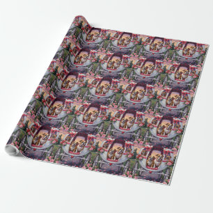 Papier Cadeau La Saint-Valentin du bouledogue