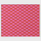 Papier Cadeau La Saint-Valentin motif de cœur rose et rouge (Plat)