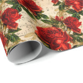 Papier Cadeau La série Rose et libellule (Design 17) (Coin rond)