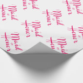 Papier Cadeau La servante d'honneur Script rétro rose (Coin)