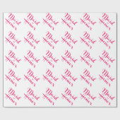 Papier Cadeau La servante d'honneur Script rétro rose (Plat)