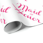 Papier Cadeau La servante d'honneur Script rétro rose (Coin rond)