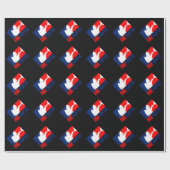 Papier Cadeau La tête de pompier en trois couleurs (Plat)