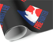 Papier Cadeau La tête de pompier en trois couleurs (Coin rond)