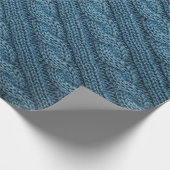 Papier Cadeau la texture du tissu tricoté, couleur bleu clair (Coin)