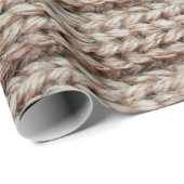 Papier Cadeau la texture du tissu uni tricoté, brun (Coin rond)