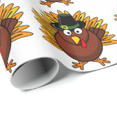 Papier Cadeau La Turquie pour le Thanksgiving (Coin rond)