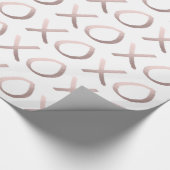 Papier Cadeau la typographie rose d'or de faux étreint et (Coin)