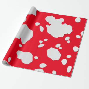 Papier Cadeau La vache rouge et blanche repère le poster de