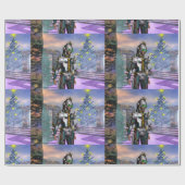 PAPIER CADEAU LA VEILLE D'UN CYBORG DU NOUVEL AN (Plat)