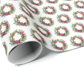 Papier Cadeau La verdure Motif de Noël (Coin rond)