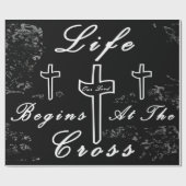 Papier Cadeau La vie commence à la croix (Plat)