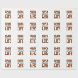 Papier Cadeau La vie épicée de citrouille Typographie Halloween 