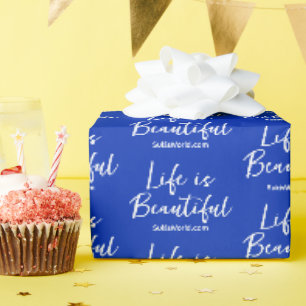 Papier Cadeau La vie est belle Blog Marque Site Web Bleu