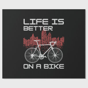 Papier Cadeau La vie est meilleure à vélo