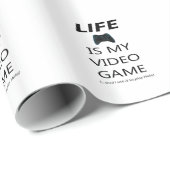 Papier Cadeau La vie est mon jeu vidéo (le halo) (Coin rond)