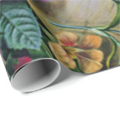 Papier Cadeau La vie toujours des fleurs d'été (Coin rond)