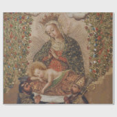 Papier Cadeau La Vierge adorant le Christ Enfant Noël (Plat)