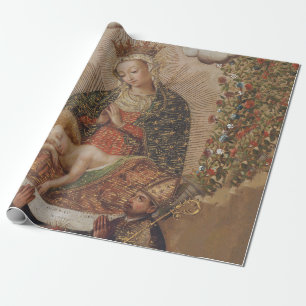 Papier Cadeau La Vierge adorant le Christ Enfant Noël