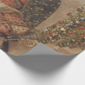 Papier Cadeau La Vierge adorant le Christ Enfant Noël (Coin)