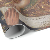 Papier Cadeau La Vierge adorant le Christ Enfant Noël (Coin rond)