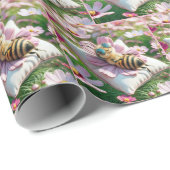 Papier Cadeau L'abeille sieste sur un Coussin (Coin rond)