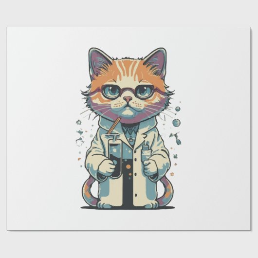 Papier Cadeau Laboratoire de chat ciblé (Plat)