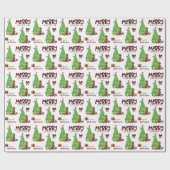 Papier Cadeau Laboratoire de chocolat, oiseau et arbre de Noël (Plat)