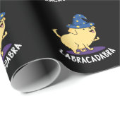 Papier Cadeau Labra-cadabra Funny Labrador Chien Pun Dark BG (Coin rond)