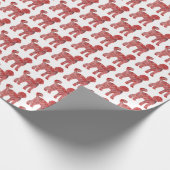 Papier Cadeau Labradoodle Chien Silhouette Noël Blanc (Coin)