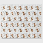 Papier Cadeau Labradoodle Doodling Joyeux anniversaire (Plat)