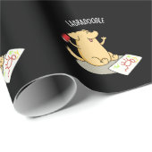 Papier Cadeau Labradoodle Funny Labrador Chien Pun Dark BG (Coin rond)