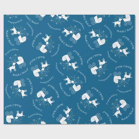 Papier Cadeau Labrador Chien Baby shower Blue Boy Lab (Plat)