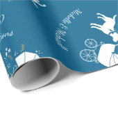 Papier Cadeau Labrador Chien Baby shower Blue Boy Lab (Coin rond)