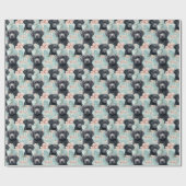 Papier Cadeau Labrador Chiot moderne Noël Sm (Plat)