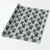 Papier Cadeau Labrador Chiot moderne Noël Sm (Déroulé)