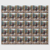 Papier Cadeau Labrador chocolat et lac (Plat)