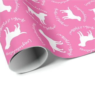 Papier Cadeau Labrador Dog Baby shower Lab Grey Genre neutre
