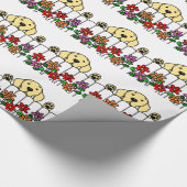 Papier Cadeau Labrador jaune vous observant (Coin)