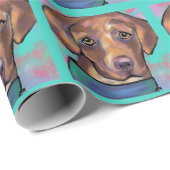 PAPIER CADEAU LABRADOR RETRIEVER            (Coin rond)