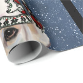 PAPIER CADEAU LABRADOR RETRIEVER BLANC  (Coin rond)