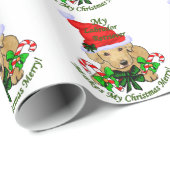 Papier Cadeau Labrador Retriever Christmas (Coin rond)